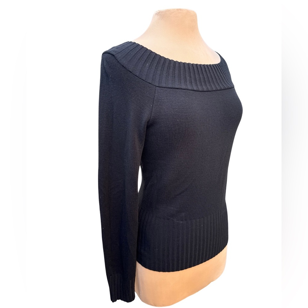 Stretch Black Women's Off Shoulder Sweater
